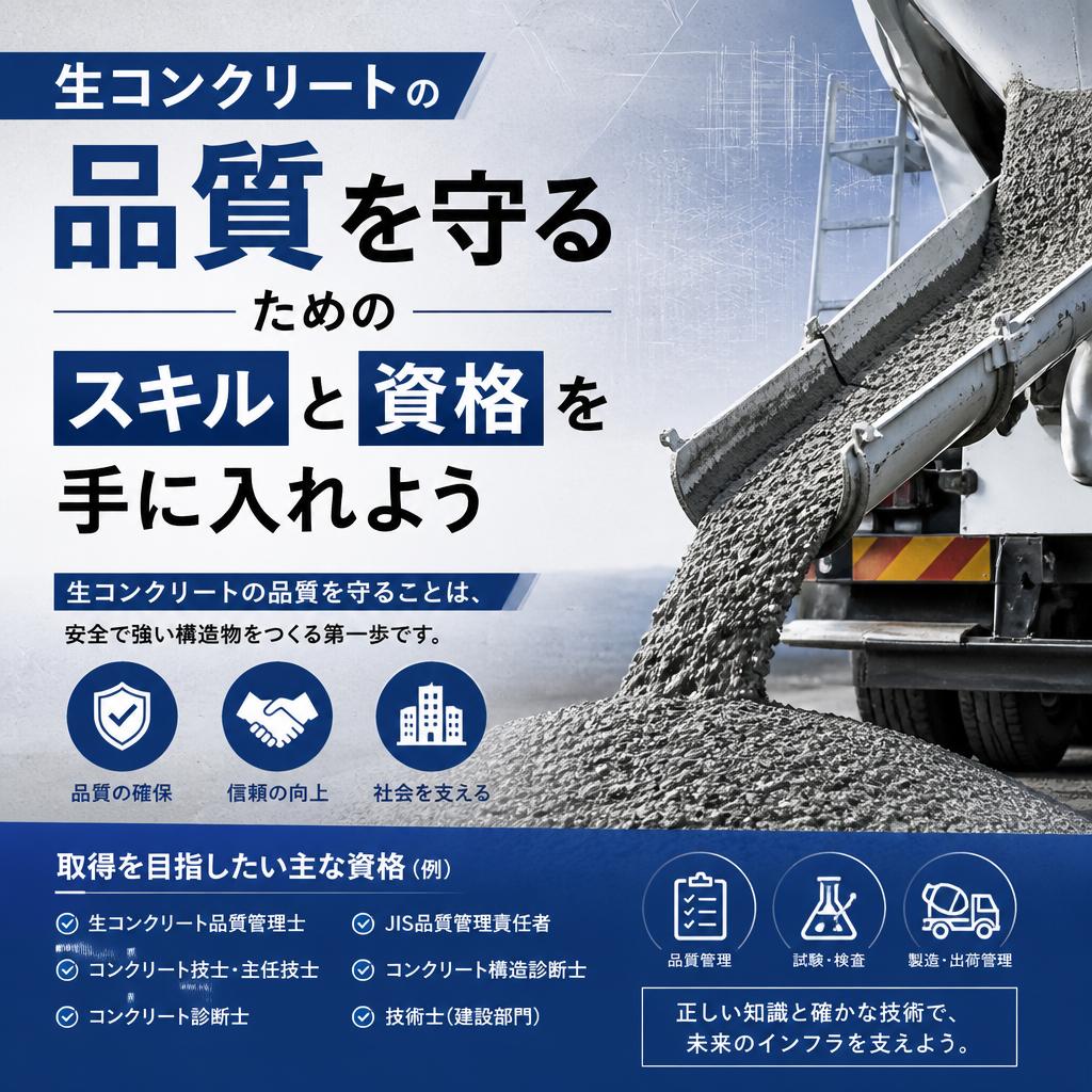 生コンクリートの品質を守るためのスキルと資格を手に入れよう